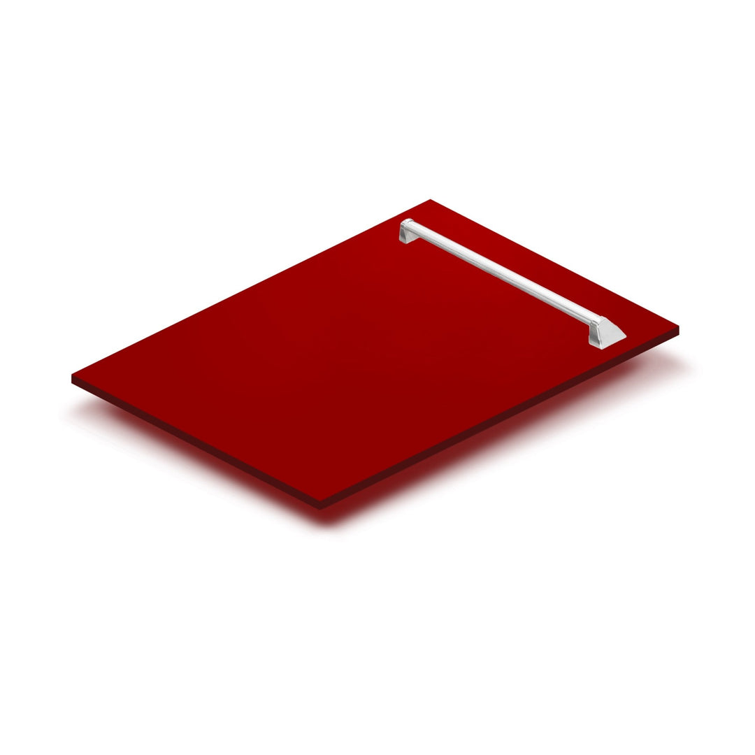 ZLINE 18" Tallac Dishwasher Panel in Red Matte with Traditional Handle (DPV-RM-18)
