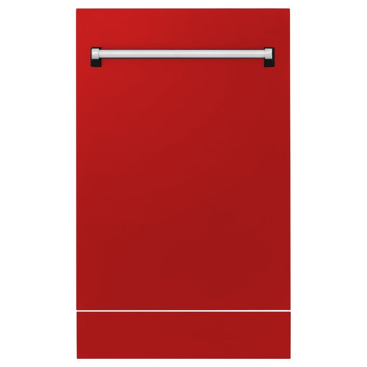 ZLINE 18" Tallac Dishwasher Panel in Red Matte with Traditional Handle (DPV-RM-18)