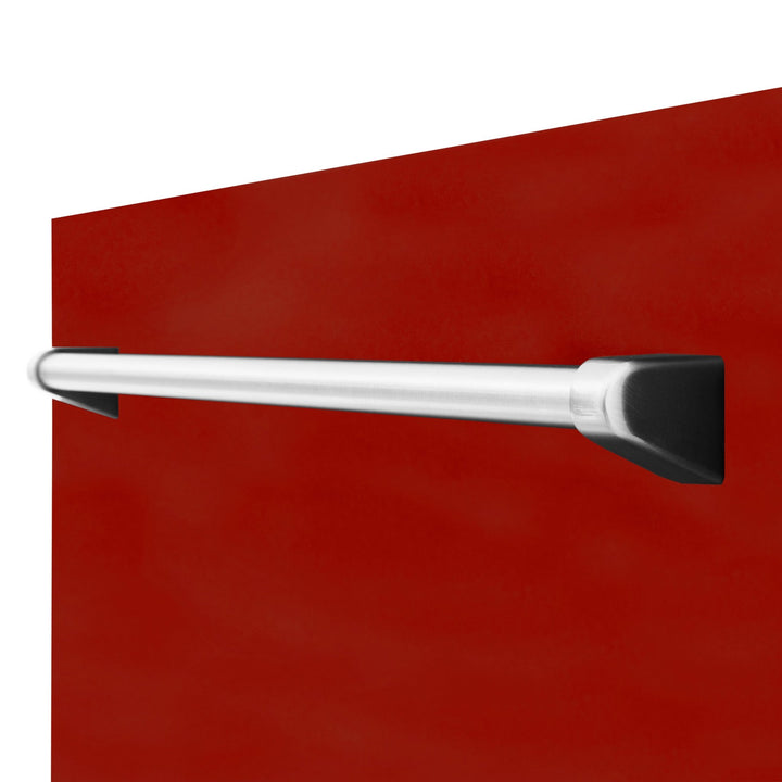 ZLINE 18" Tallac Dishwasher Panel in Red Matte with Traditional Handle (DPV-RM-18)