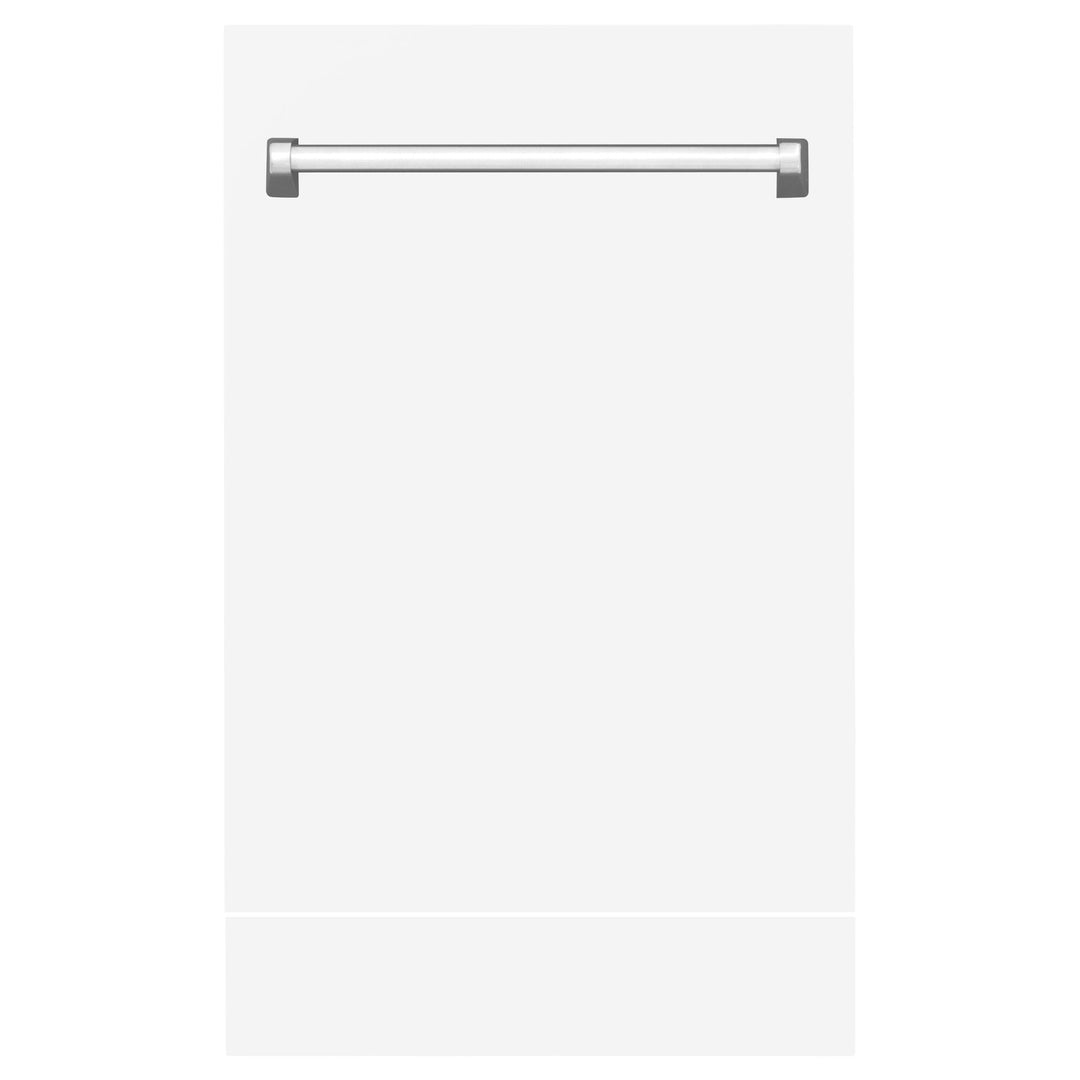 ZLINE 18" Tallac Dishwasher Panel in White Matte with Traditional Handle (DPV-WM-18)