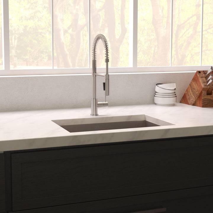 ZLINE 23 in. Meribel Undermount Single Bowl Satin Stainless Steel Kitchen Sink with Bottom Grid (SRS-23S)
