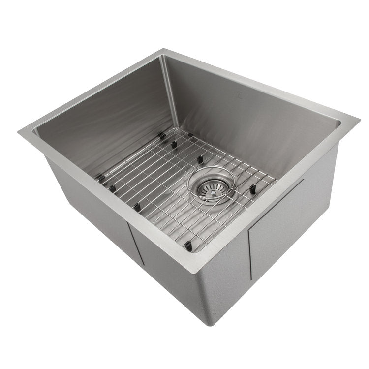 ZLINE 23 in. Meribel Undermount Single Bowl Stainless Steel Kitchen Sink with Bottom Grid (SRS-23)