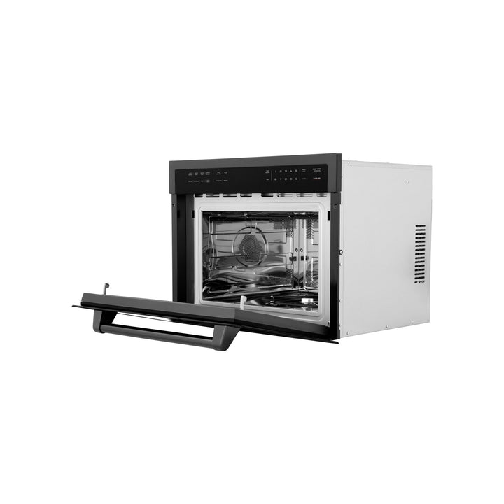 ZLINE 24" 1.6 cu ft. Built-in Convection Microwave Oven in Black Stainless Steel with Speed and Sensor Cooking (MWO-24-BS)