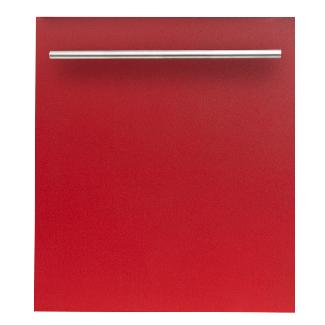 ZLINE 24" Dishwasher Panel in Red Matte with Modern Handle (DP-RM-H-24)