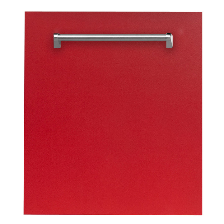 ZLINE 24" Dishwasher Panel in Red Matte with Traditional Handle (DP-RM-24)