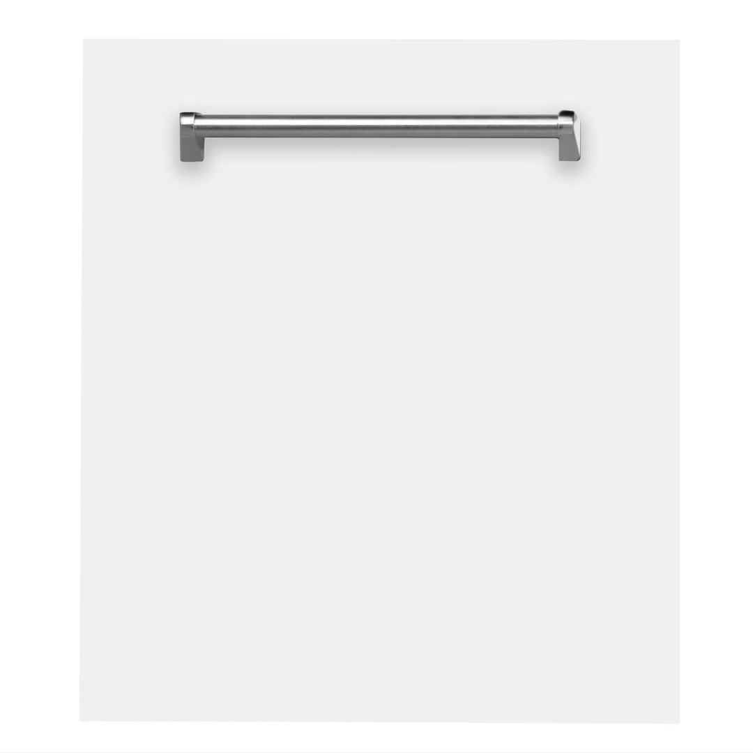 ZLINE 24" Dishwasher Panel in White Matte with Traditional Handle (DP-WM-24)
