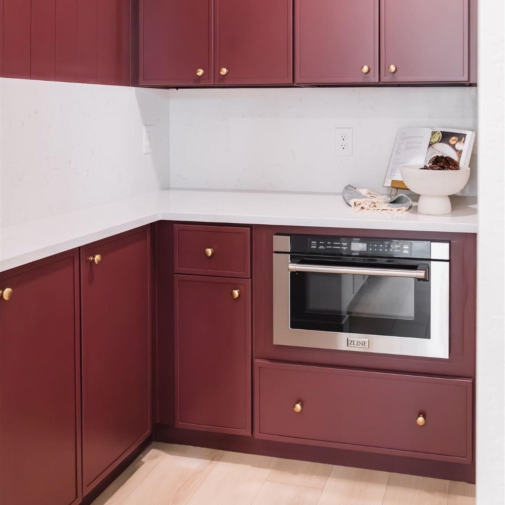 ZLINE 24 in. 1.2 cu. ft. Built-in Microwave Drawer with a Traditional Handle in Stainless Steel (MWD-1-H)