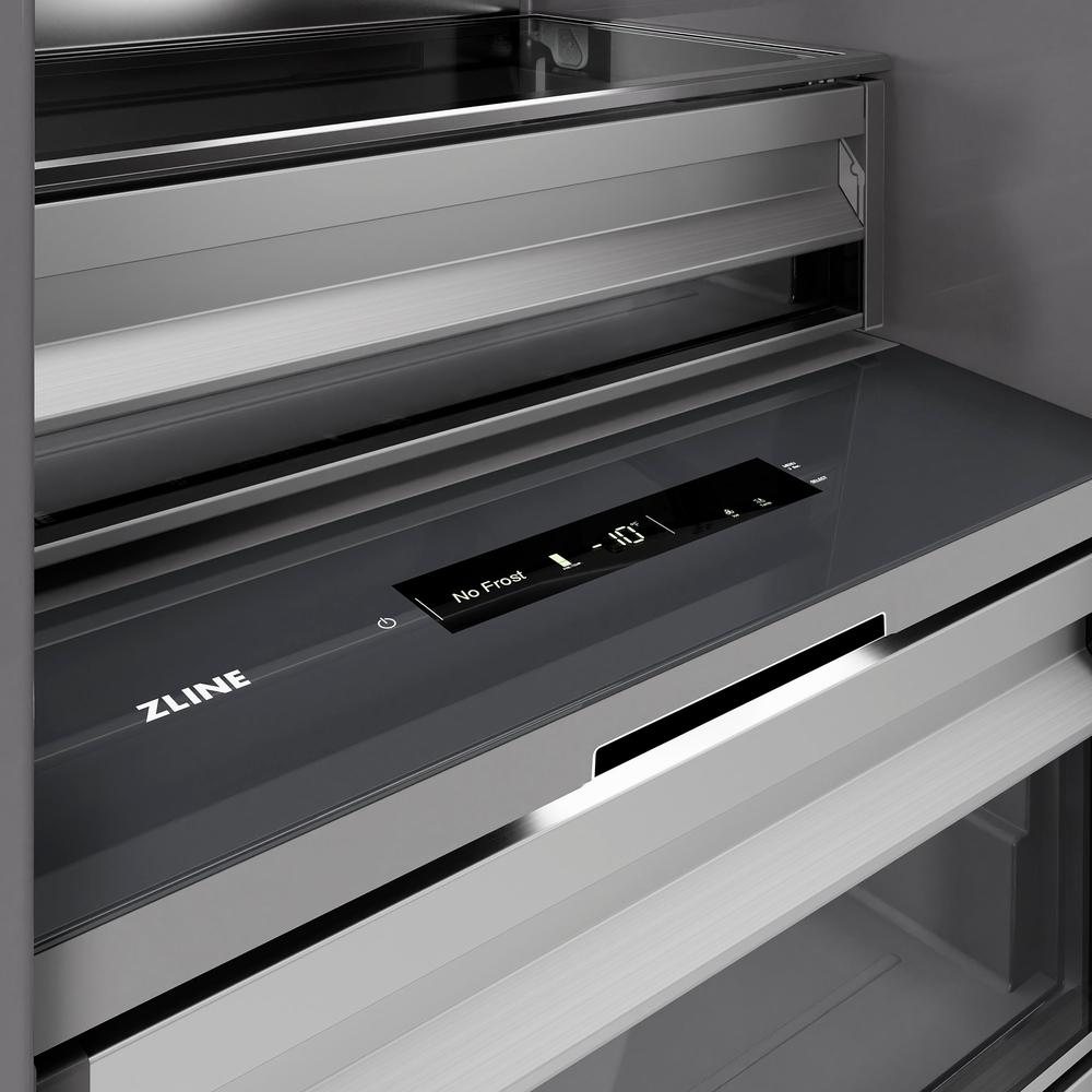 ZLINE 24 in. 12.4 cu. ft. Column Freezer in Black Stainless Steel with Graphite Gray Interior (RCFV-BS-24)