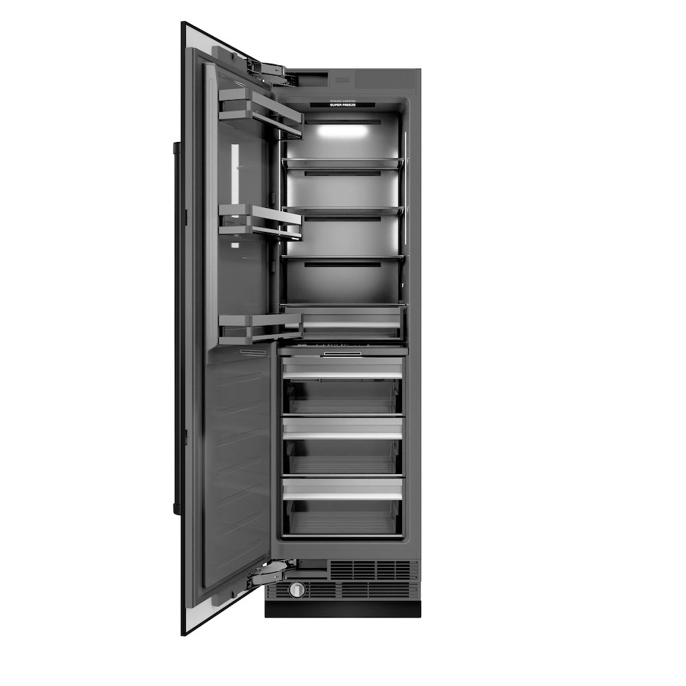 ZLINE 24 in. 12.4 cu. ft. Column Freezer in Black Stainless Steel with Graphite Gray Interior (RCFV-BS-24)
