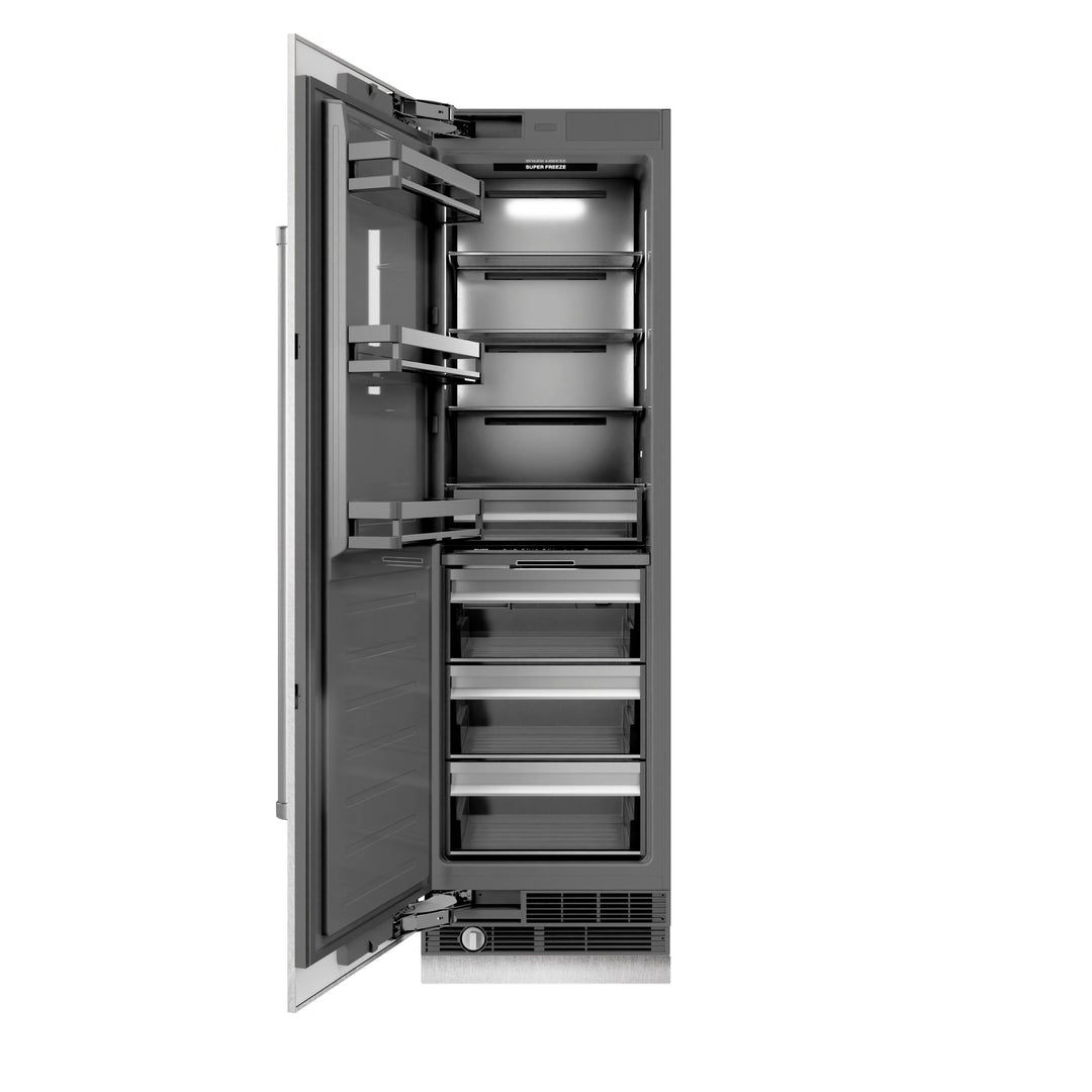 ZLINE 24 in. 12.4 cu. ft. Column Freezer in Satin Stainless Steel with Graphite Gray Interior (RCFV-SN-24)