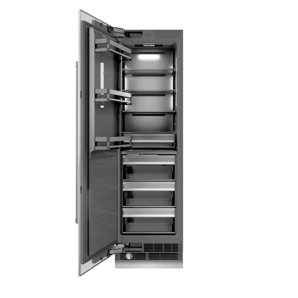 ZLINE 24 in. 12.4 cu. ft. Column Freezer in Stainless Steel with Graphite Gray Interior (RCFV-304-24)