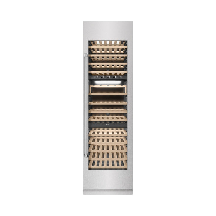 ZLINE 24 in. 12.4 cu. ft. Triple Zone 100 Bottle Column Wine Cooler in Satin Stainless Steel (RCWV-SN-24)
