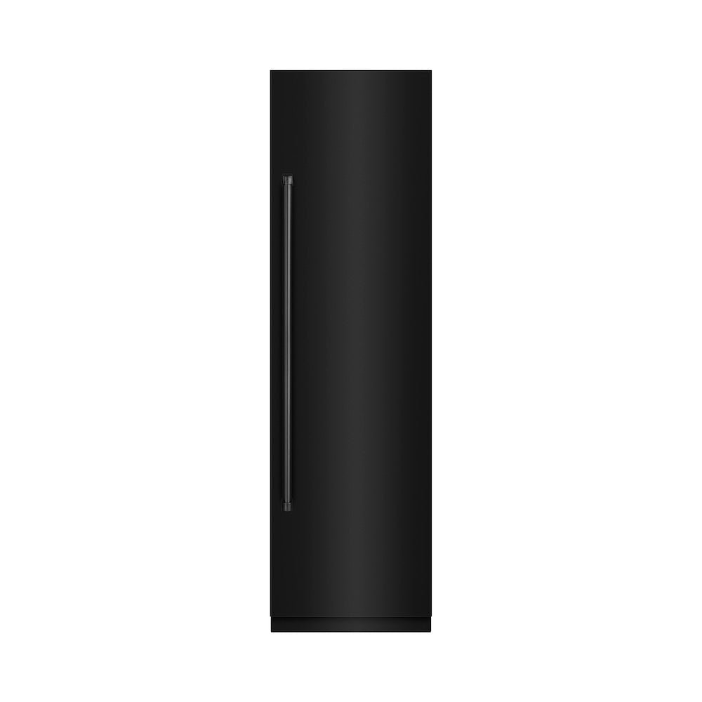 ZLINE 24 in. 12.5 cu. ft. Column Refrigerator in Black Stainless Steel with Graphite Gray Interior (RCRV-BS-24)