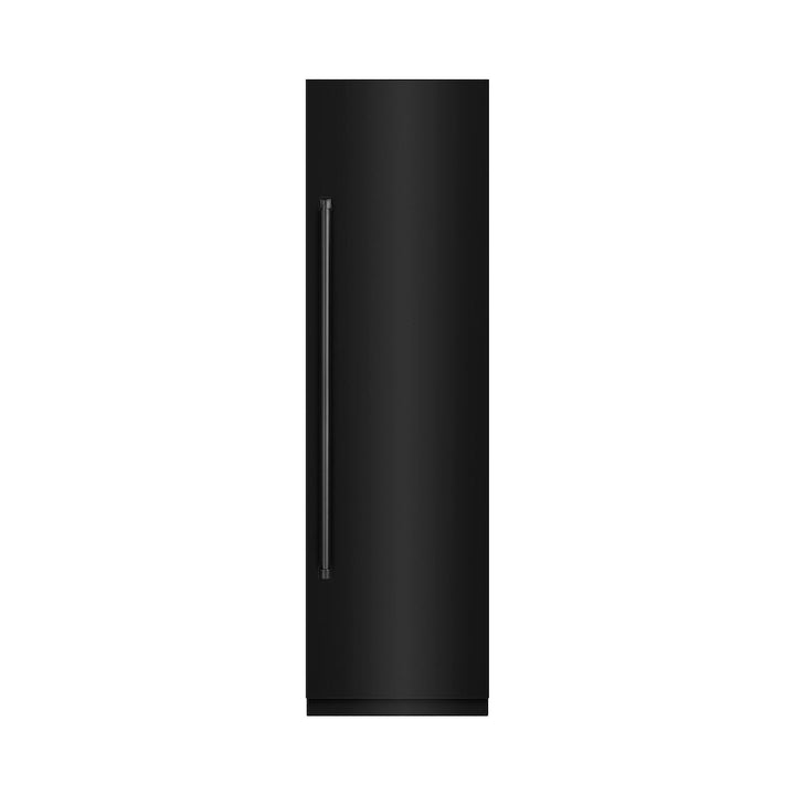 ZLINE 24 in. 12.5 cu. ft. Column Refrigerator in Black Stainless Steel with Graphite Gray Interior (RCRV-BS-24)