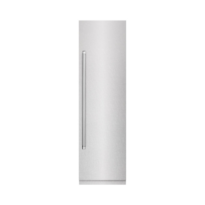 ZLINE 24 in. 12.5 cu. ft. Column Refrigerator in Satin Stainless Steel with Graphite Gray Interior (RCRV-SN-24)