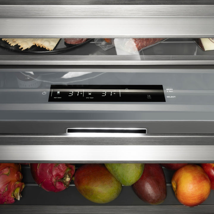 ZLINE 24 in. 12.5 cu. ft. Column Refrigerator in Satin Stainless Steel with Graphite Gray Interior (RCRV-SN-24)