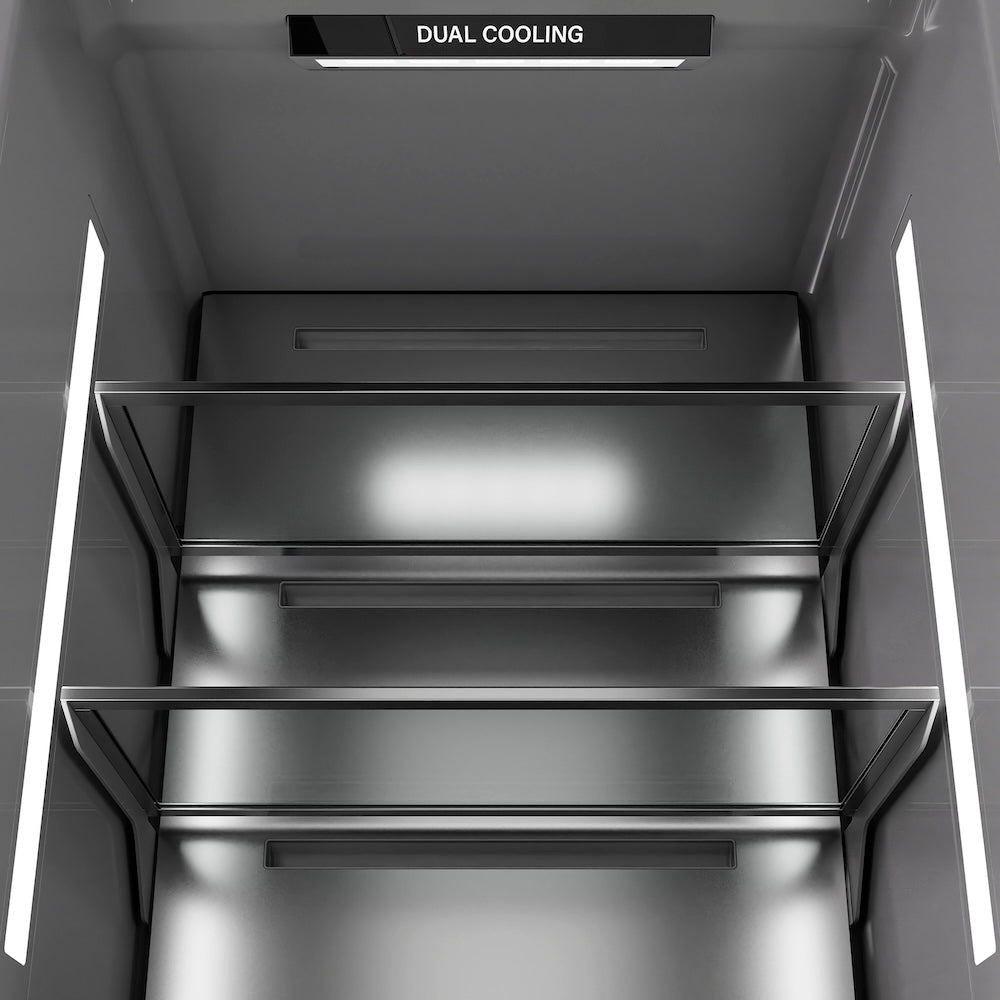 ZLINE 24 in. 12.5 cu. ft. Column Refrigerator in Stainless Steel with Graphite Gray Interior (RCRV-304-24)