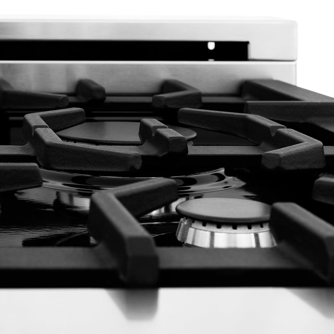 ZLINE 24 in. 2.8 cu. ft. Legacy Dual Fuel Range with 4 Burner Gas Cooktop and Electric Convection Oven in Stainless Steel with Griddle (RA-GR-24)