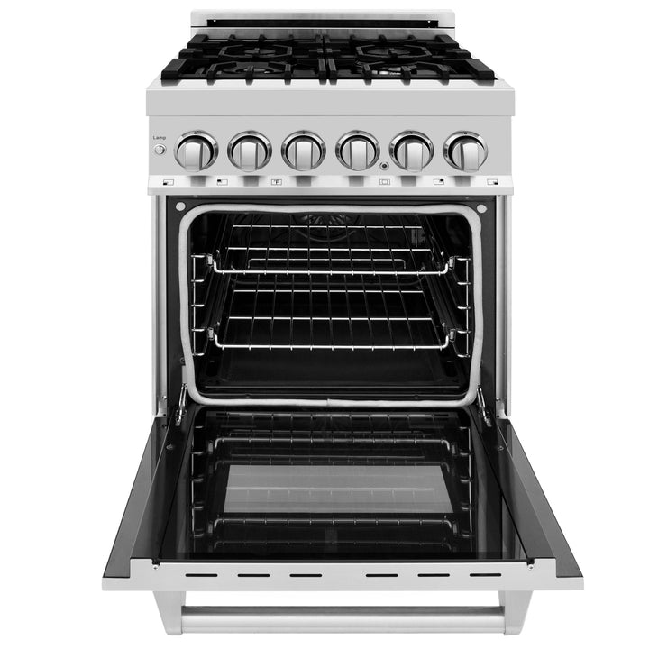 ZLINE 24 in. 2.8 cu. ft. Legacy Dual Fuel Range with 4 Burner Gas Cooktop and Electric Convection Oven (RA-BR-GR-24)