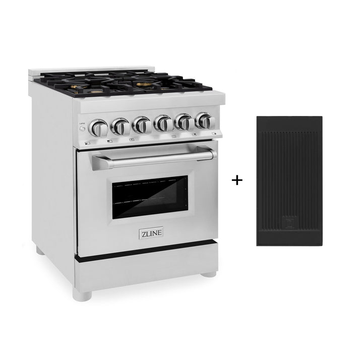 ZLINE 24 in. 2.8 cu. ft. Legacy Dual Fuel Range with 4 Burner Gas Cooktop and Electric Convection Oven (RA-BR-GR-24)