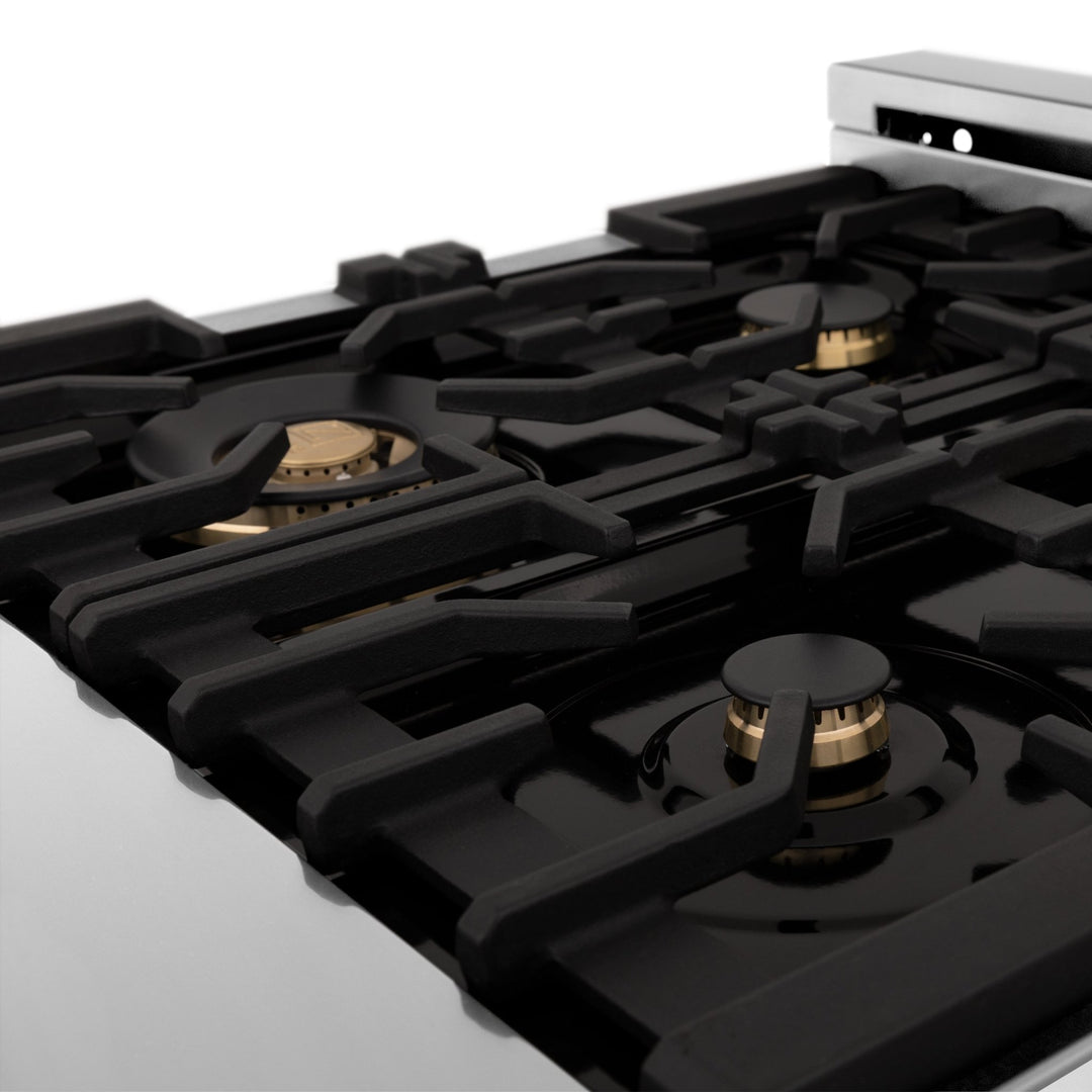 ZLINE 24 in. 2.8 cu. ft. Legacy Dual Fuel Range with 4 Burner Gas Cooktop and Electric Convection Oven (RA-BR-GR-24)