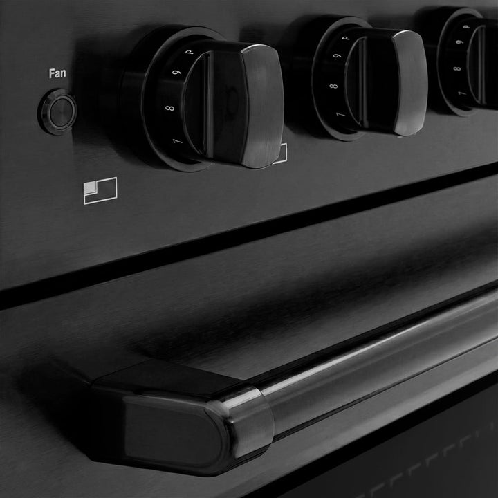 ZLINE 24 in. 3.2 cu. ft. Paramount Induction Range with 3 Element Cooktop and Electric Convection Oven in Black Stainless Steel (SINRB-24)