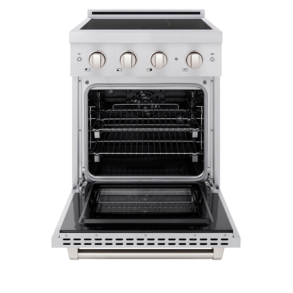 ZLINE 24 in. 3.2 cu. ft. Paramount Induction Range with 3 Element Cooktop and Electric Convection Oven in Stainless Steel (SINR24)