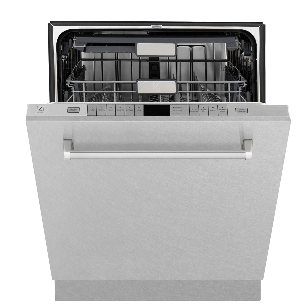 ZLINE 24 in. Monument Series 3rd Rack Top Touch Control Dishwasher with Satin Stainless Steel Panel and Stainless Steel Tub, 45dBa (DWMT-SN-24)