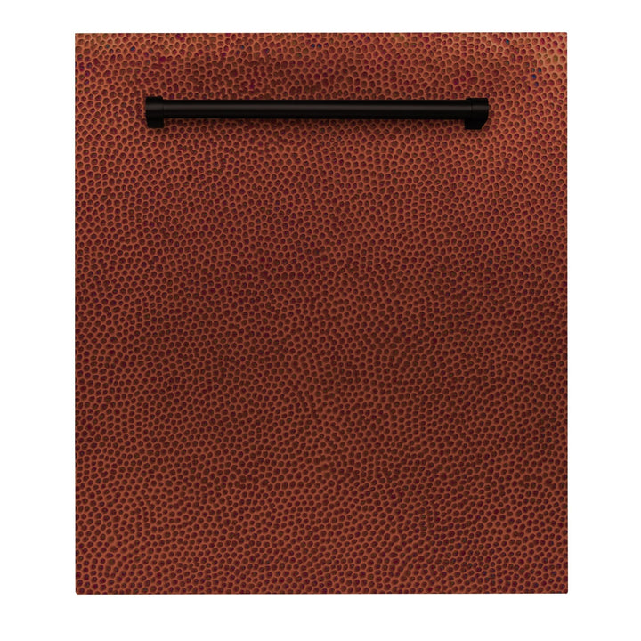 ZLINE 24 in. Top Control Dishwasher in Hand-Hammered Copper with Traditional Style Handle, DW-HH-H-24