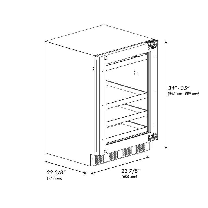 ZLINE 24 in. Touchstone 151 Can Beverage Fridge With Panel Ready Glass Door (RBSPO-24)