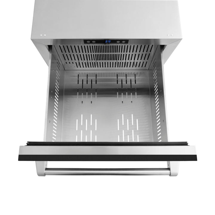 ZLINE 24 in. Touchstone 168 Can Outdoor-Rated Dual Refrigerator Drawer with Black Matte Doors (RDSO-BLM-24)
