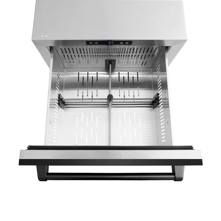 ZLINE 24 in. Touchstone 168 Can Outdoor-Rated Dual Refrigerator Drawer with Black Stainless Steel Doors (RDSO-BS-24)