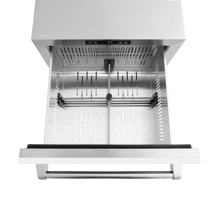 ZLINE 24 in. Touchstone 168 Can Outdoor-Rated Dual Refrigerator Drawer with White Matte Doors (RDSO-WM-24)