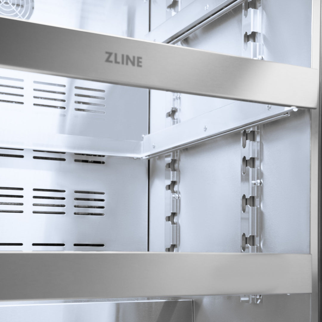 ZLINE 24 In. Touchstone Beverage Fridge with Panel-Ready Glass Door and Matte Black Handle (RBSPOZ-24-MB)