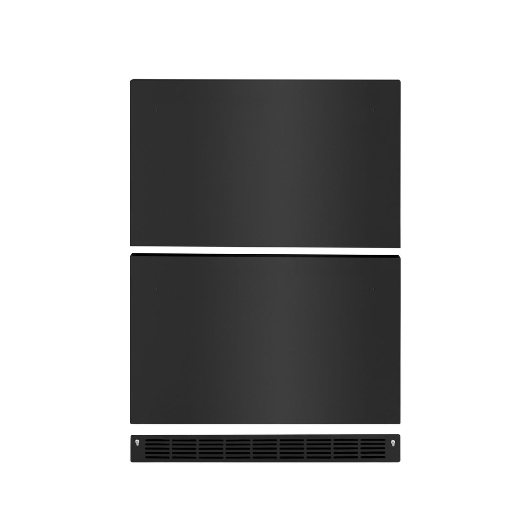 ZLINE 24 In. Touchstone Refrigerator Drawer Panels in Black Stainless Steel (RDPO-BS-24)