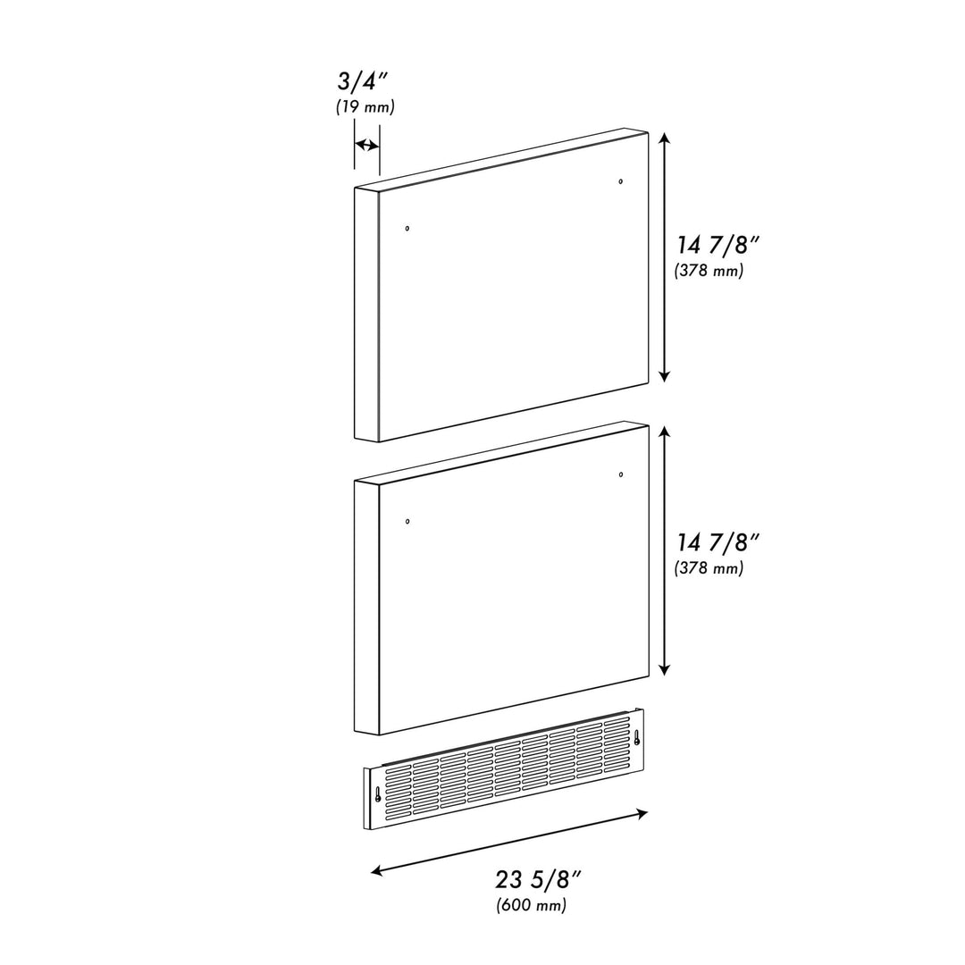 ZLINE 24 In. Touchstone Refrigerator Drawer Panels in Satin Stainless Steel (RDPO-SN-24)