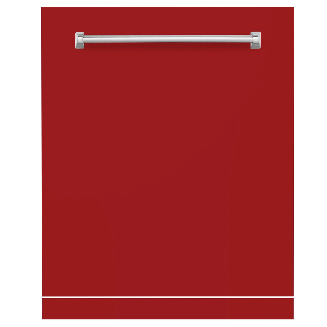 ZLINE 24" Monument Dishwasher Panel in Red Gloss with Traditional Handle (DPMT-RG-24)