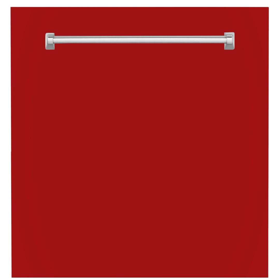 ZLINE 24" Monument Dishwasher Panel in Red Gloss with Traditional Handle (DPMT-RG-24)