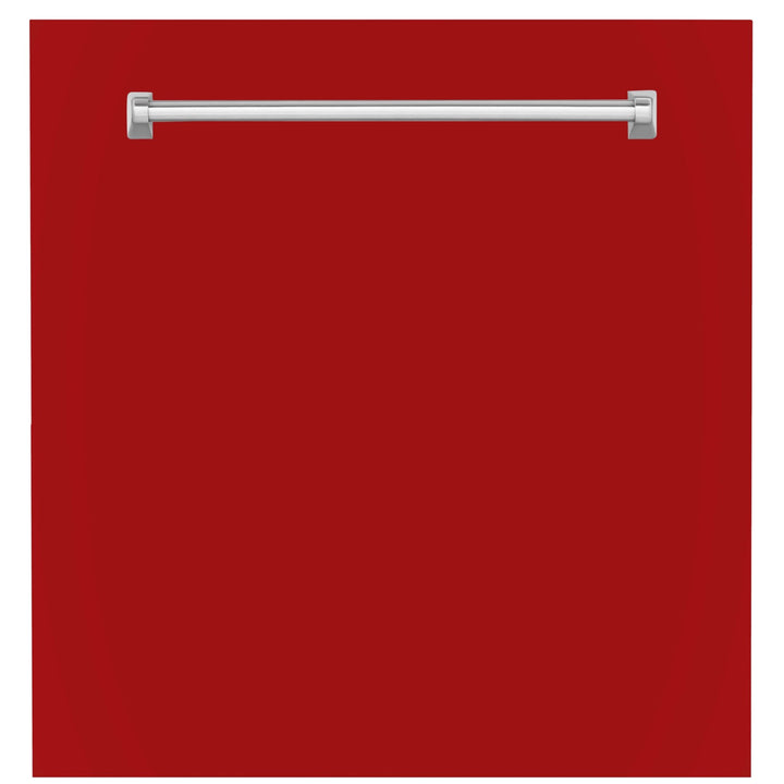 ZLINE 24" Monument Dishwasher Panel in Red Gloss with Traditional Handle (DPMT-RG-24)