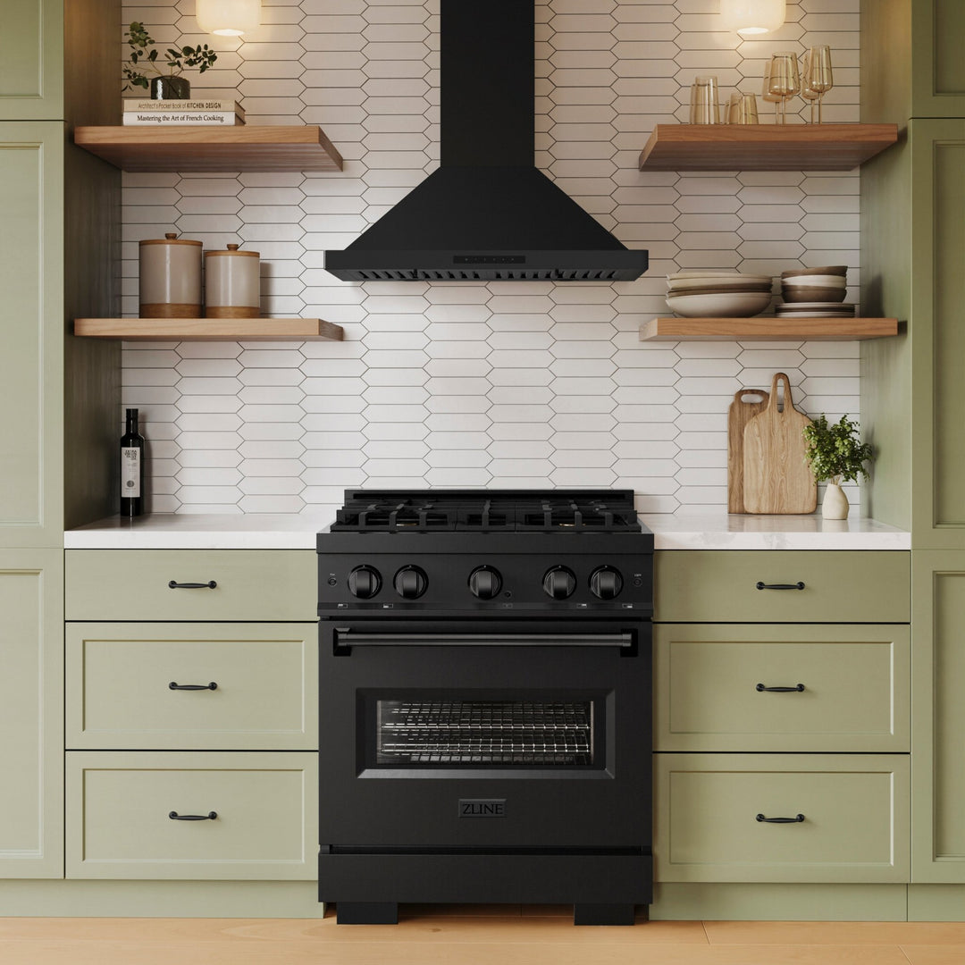 ZLINE 30" Convertible Vent Wall Mount Range Hood in Black Stainless Steel (BSKBN-30)