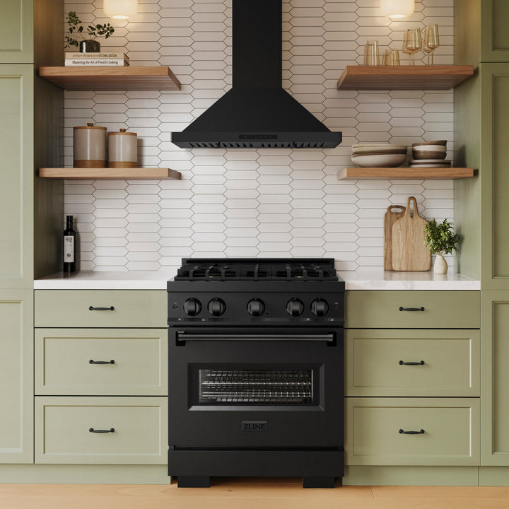 ZLINE 30" Convertible Vent Wall Mount Range Hood in Black Stainless Steel (BSKBN-30)