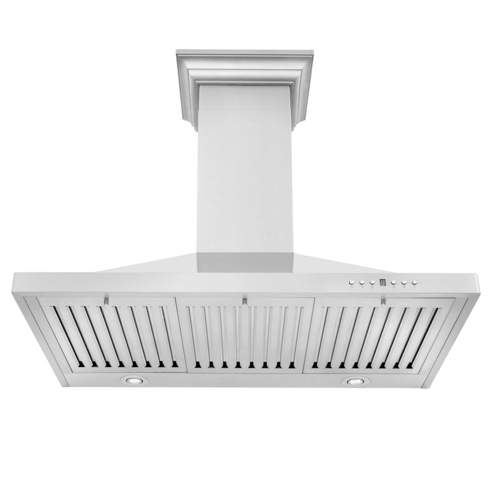 ZLINE 30" Convertible Vent Wall Mount Range Hood in Stainless Steel with Crown Molding (KBCRN-30)