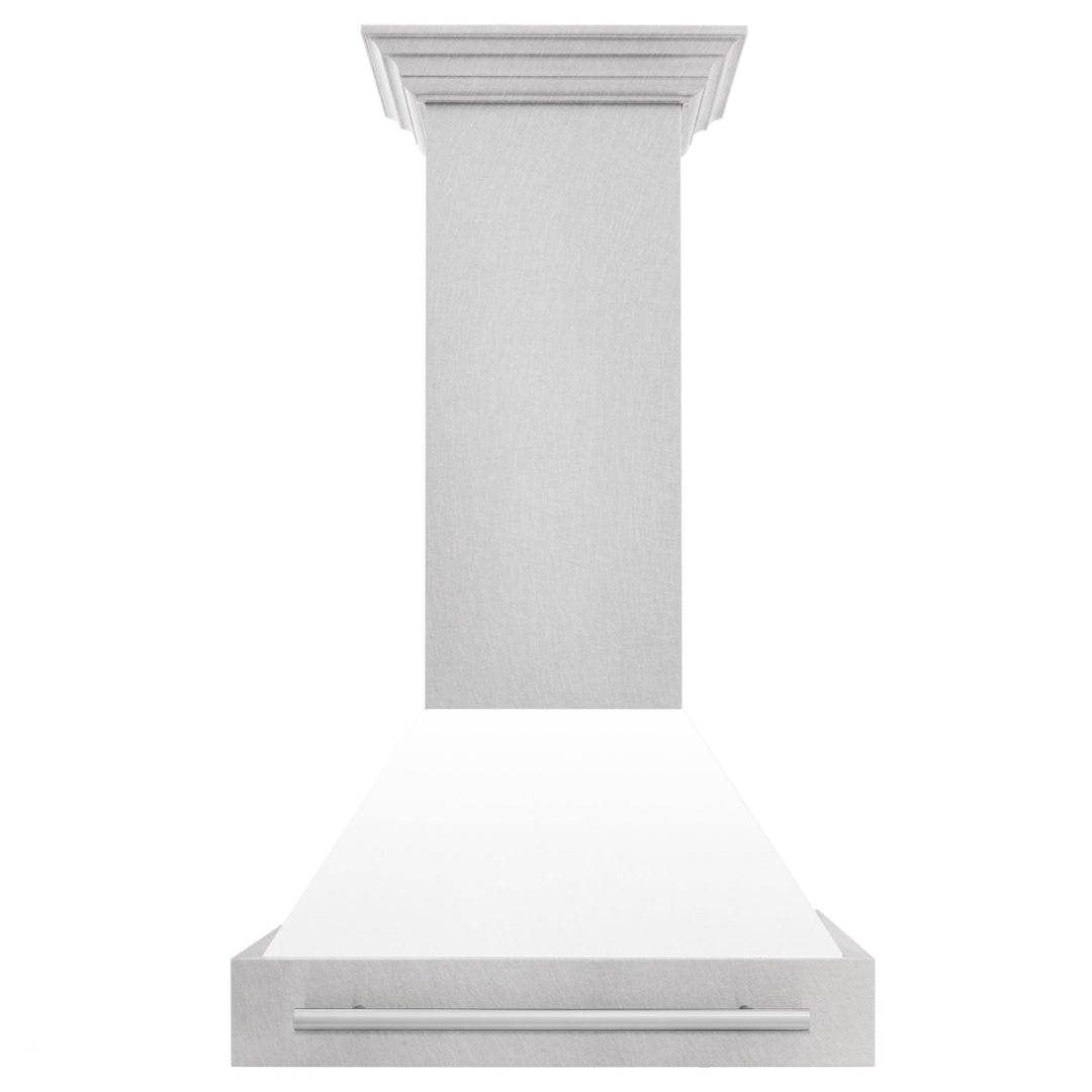 ZLINE 30" Fingerprint Resistant Stainless Steel Range Hood with White Matte Shell (8654SNX-WM30)