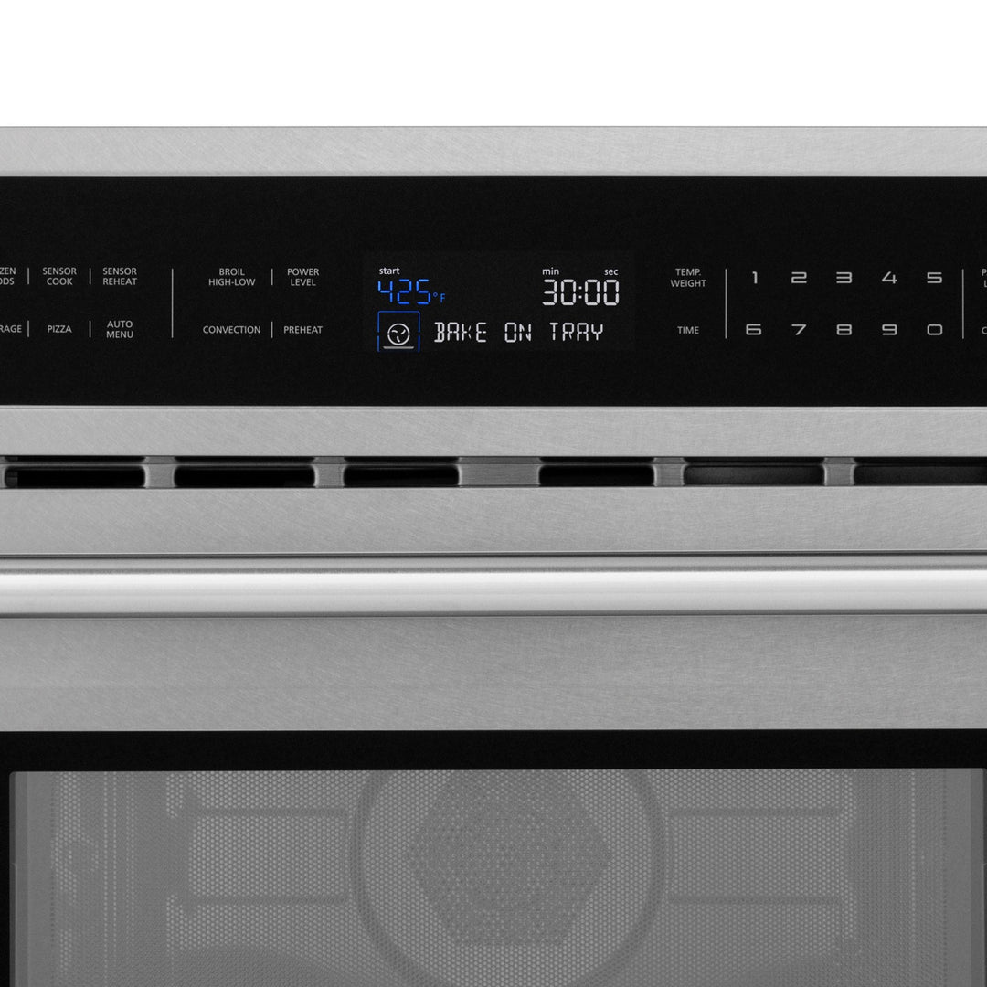 ZLINE 30 in. 1.6 cu ft. Built-in Convection Microwave Oven in Satin Stainless Steel with Speed and Sensor Cooking (MWO-30-SS)
