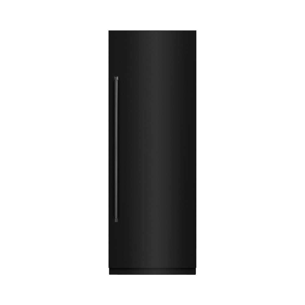 ZLINE 30 in. 16.7 cu. ft. Column Refrigerator in Black Stainless Steel with Graphite Gray Interior (RCRV-BS-30)