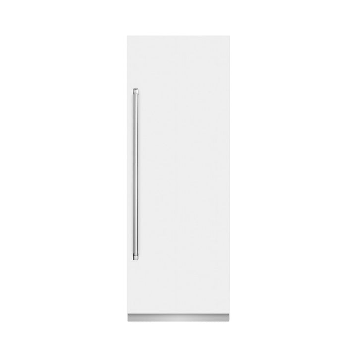 ZLINE 30 in. 16.7 cu. ft. Column Refrigerator in White Matte with Graphite Gray Interior (RCRV-WM-30)