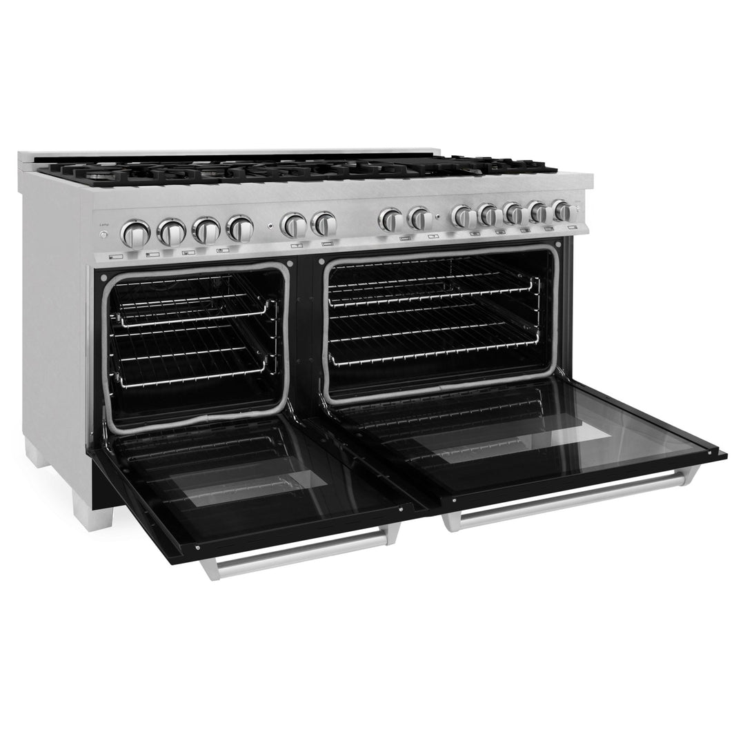 ZLINE 30 in. 4.0 cu. ft. Legacy Dual Fuel Range with 4 Burner Gas Cooktop and Electric Convection Oven in Satin Stainless Steel and Blue Matte Door (RAS-BM-30)
