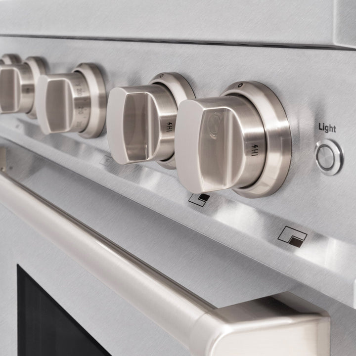 ZLINE 30 in. 4.2 cu. ft. Classic Dual Fuel Range with 4 Burner Gas Cooktop and Electric Convection Oven in Satin Stainless Steel (CDRS-30)