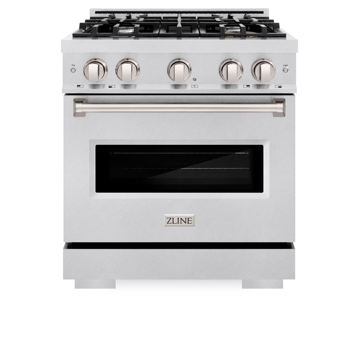 ZLINE 30 in. 4.2 cu. ft. Classic Gas Range with 4 Burner Cooktop and Convection Gas Oven in Satin Stainless Steel (CGRS-30)