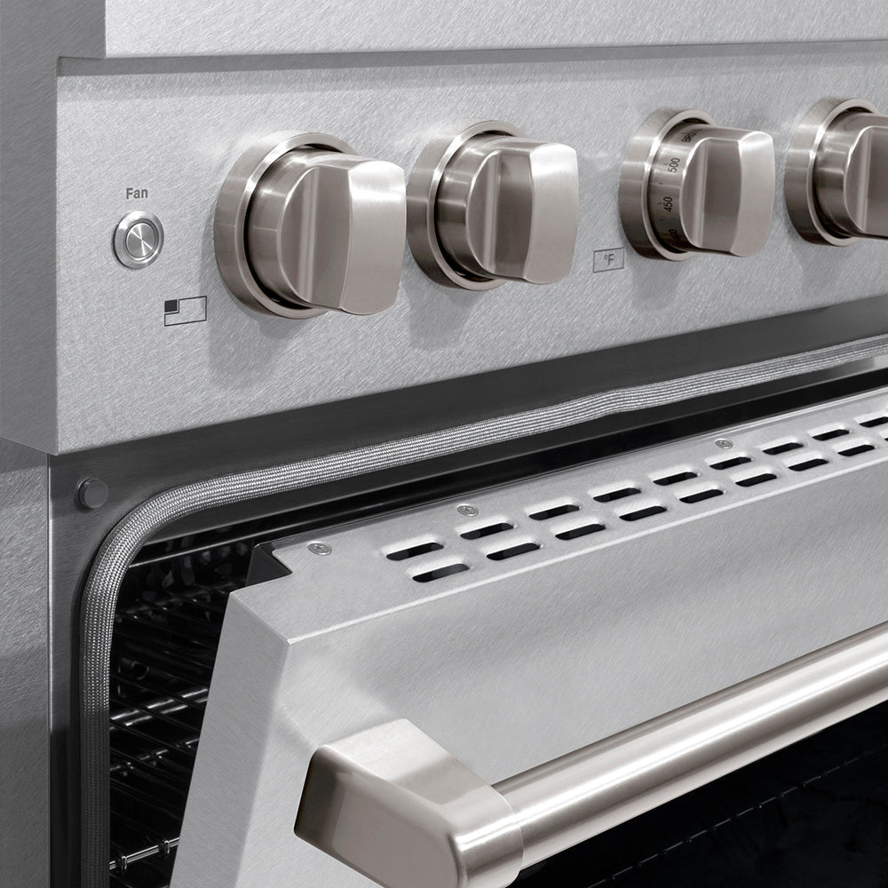 ZLINE 30 in. 4.2 cu. ft. Paramount Dual Fuel Range with 4 Burner DuoProâ„¢ Cooktop and Electric Convection Oven in Satin Stainless Steel (PSDRS-30)